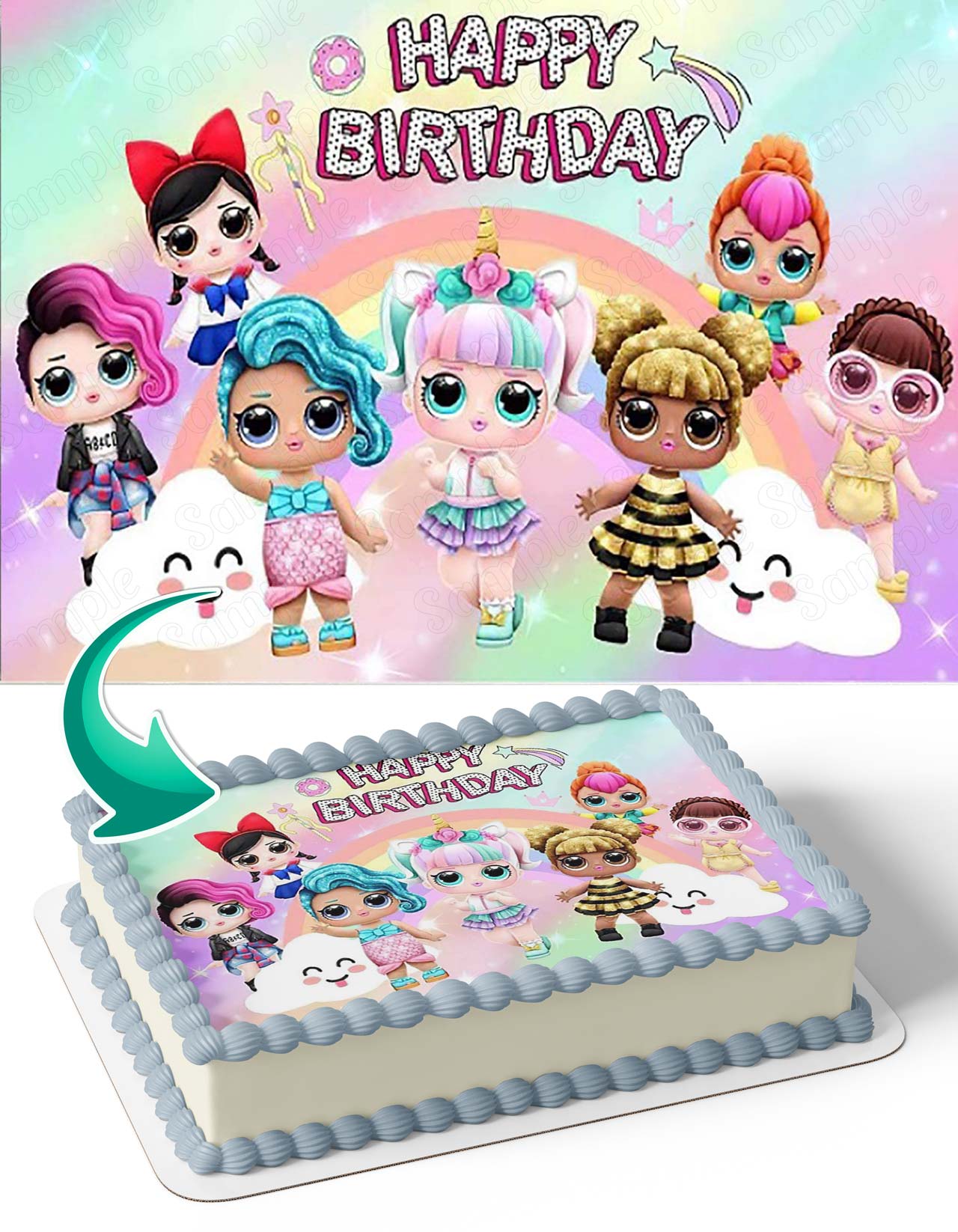 LOL Surprise Dolls Princess Girl Edible Cake Topper