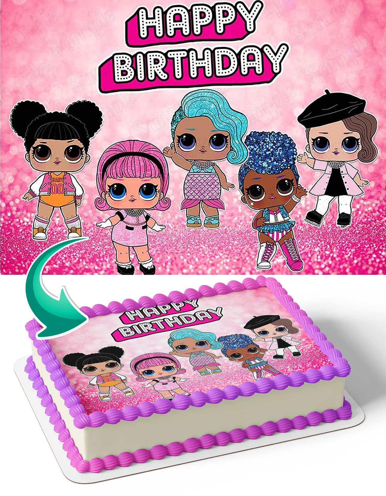 LOL Surprise Girls LSG Edible Cake Topper