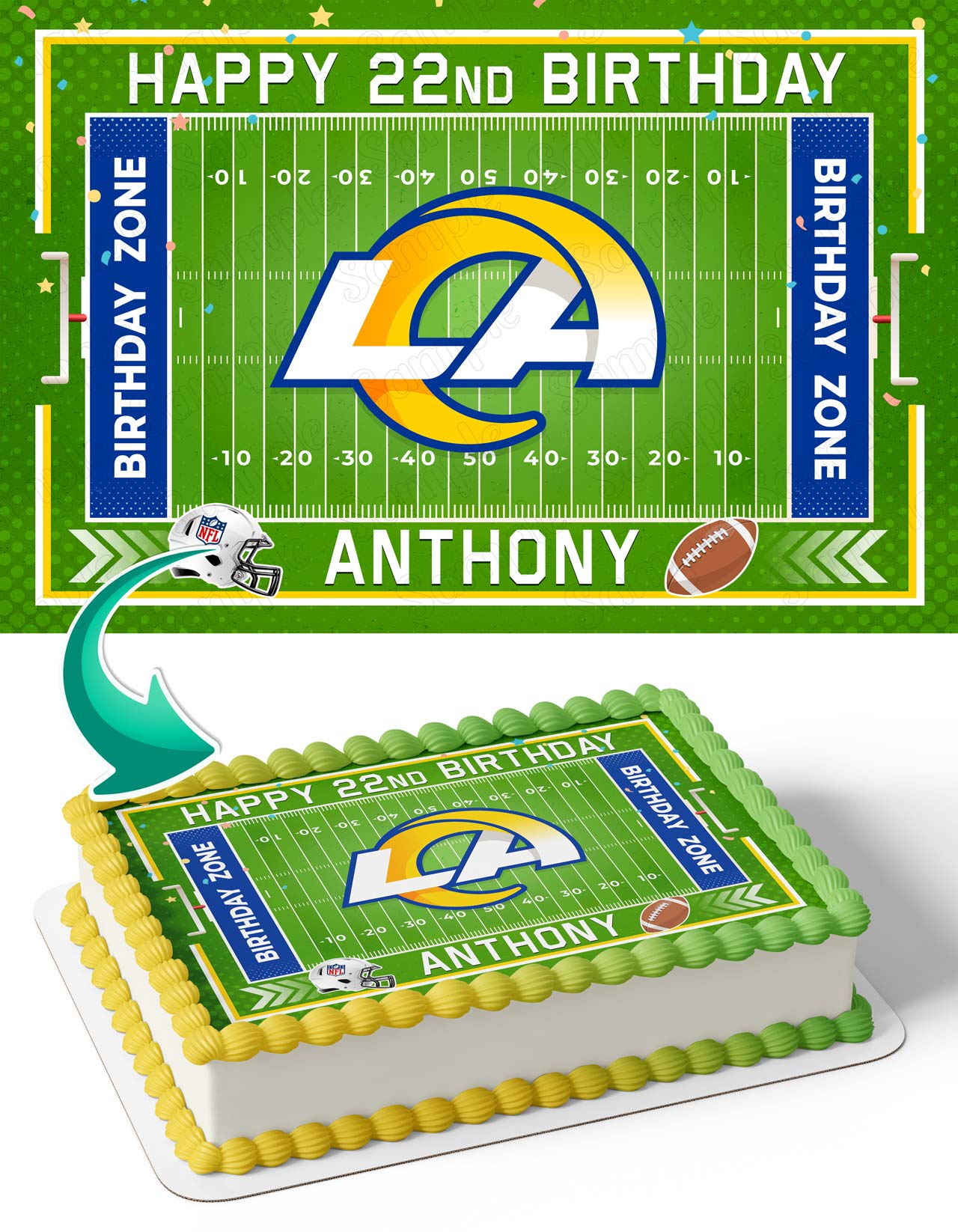 Los Angeles Rams Edible Cake Topper