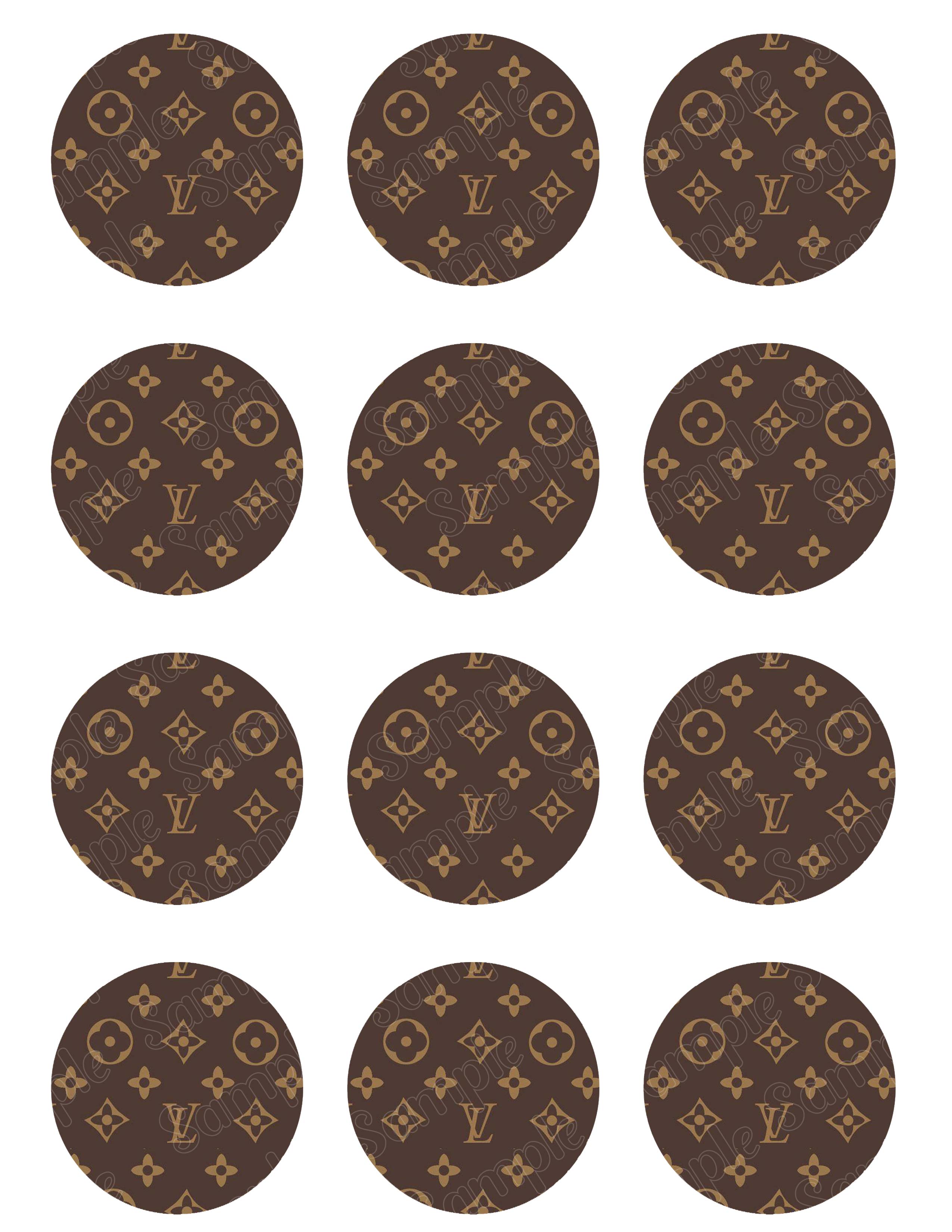 Louis Vitt Fashion Edible Cupcake Toppers – Round Icing Sheet Bir - Edible Cake Topper | Icing Sheet | Birthday Cake Decoration