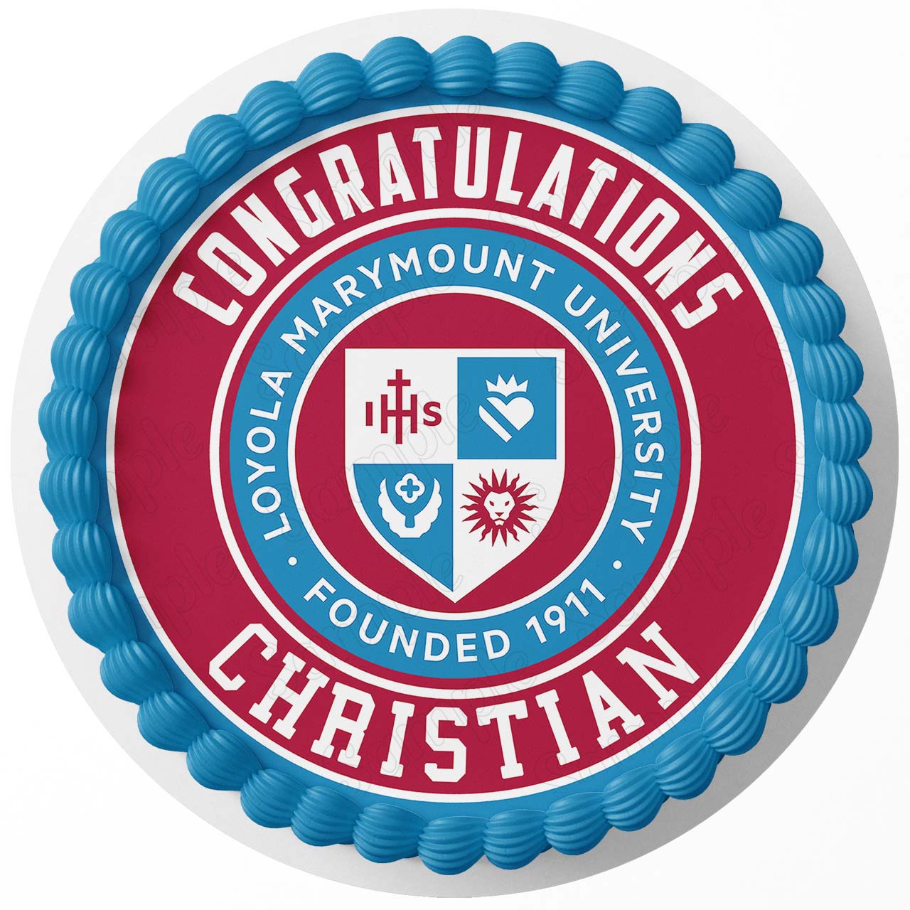 Loyola Marymount University Round – Icing Sheet Birthday - Personalized Edible Cake Topper | Custom Icing Sheet | Birthday Cake Decoration