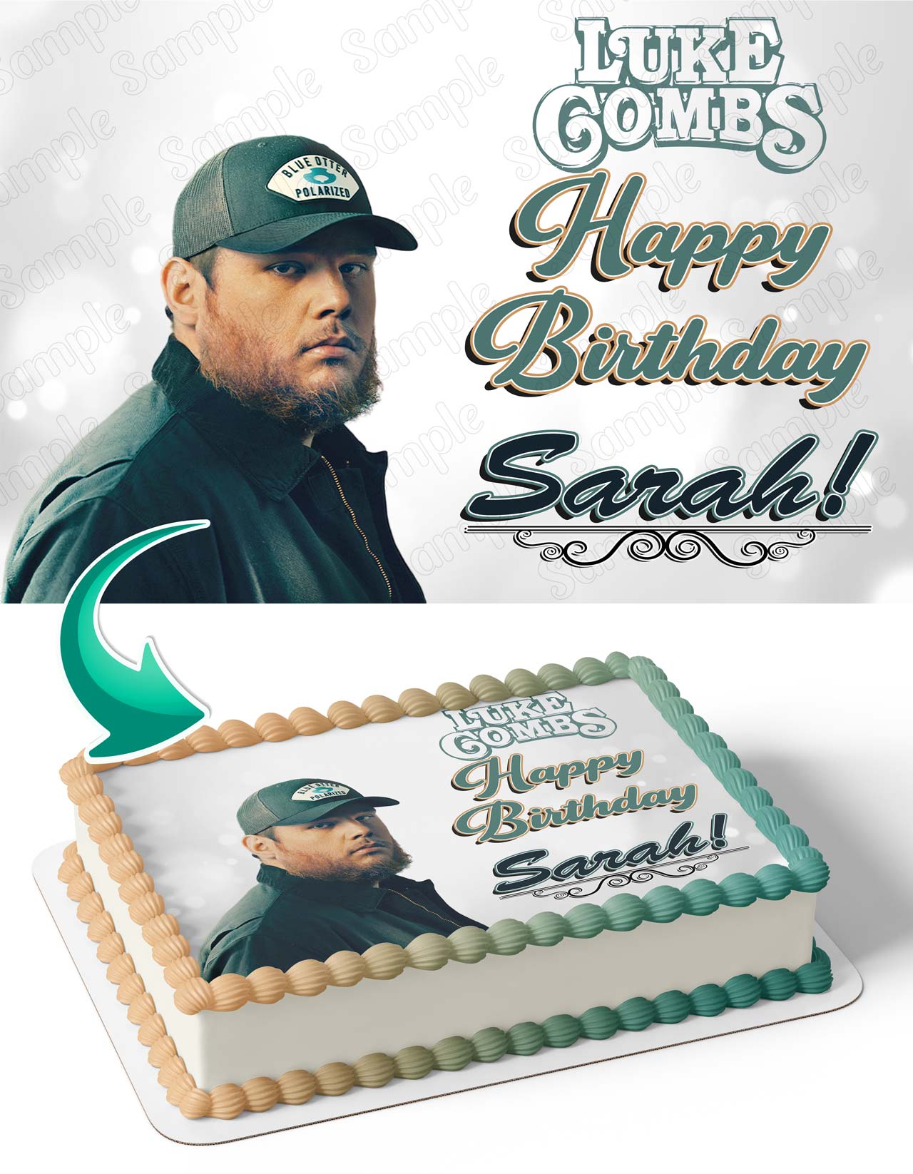 Luke Combs Edible Cake Topper
