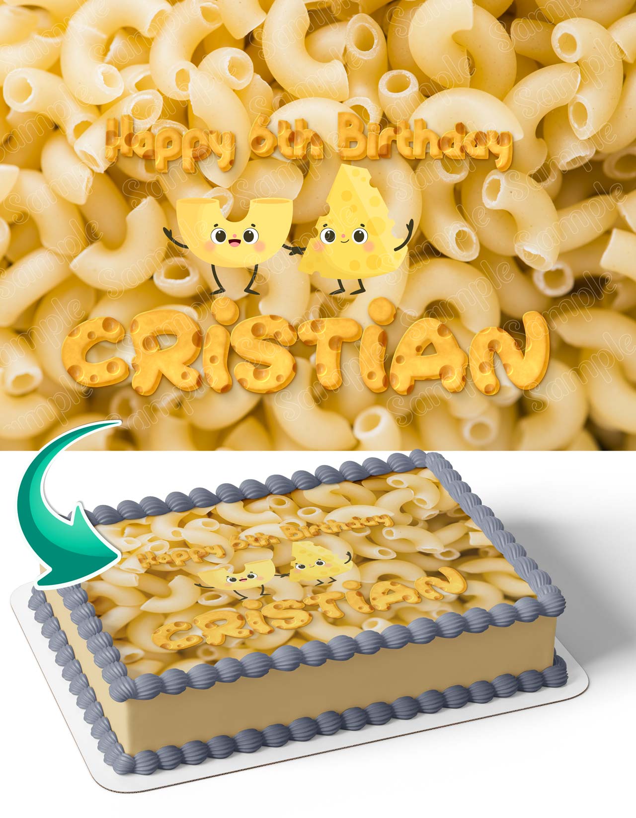 Mac and Cheese Fan Edible Cake Topper