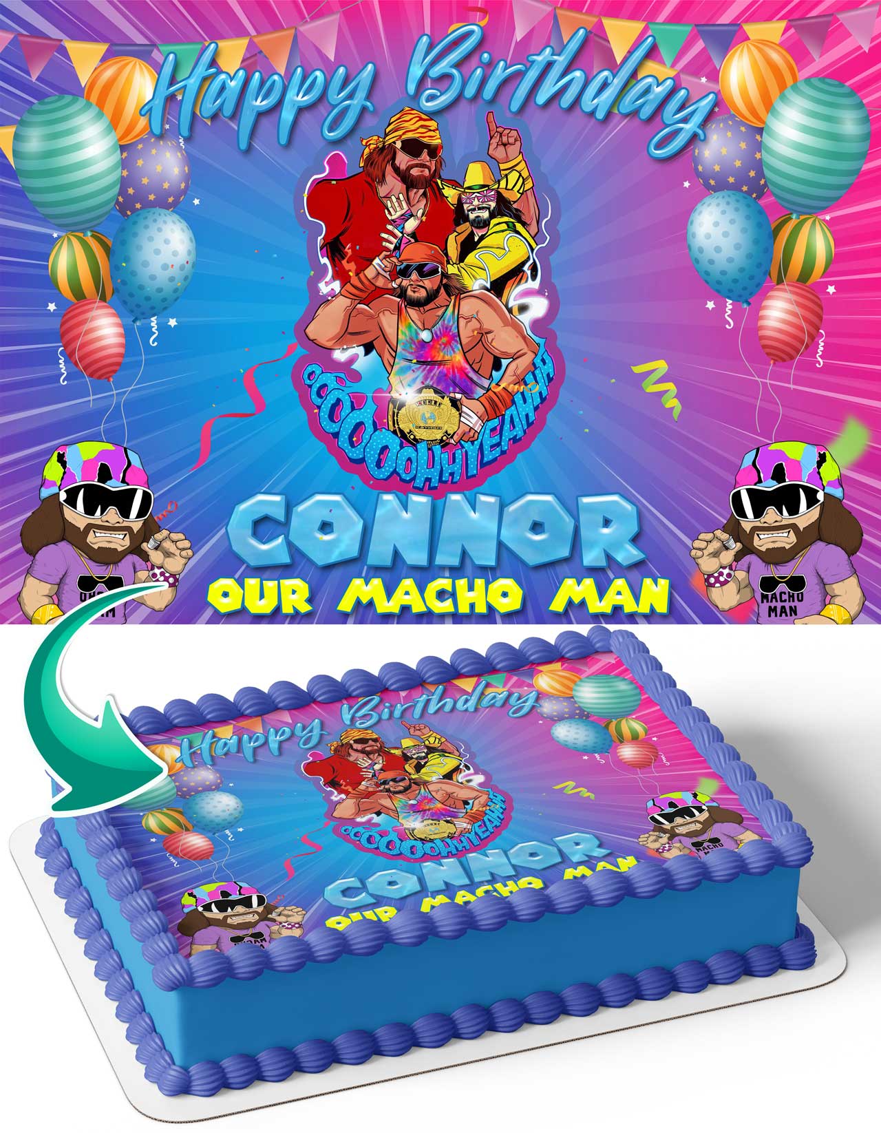 Macho Man Randy Savage Ooh Yeah Edible Cake Topper
