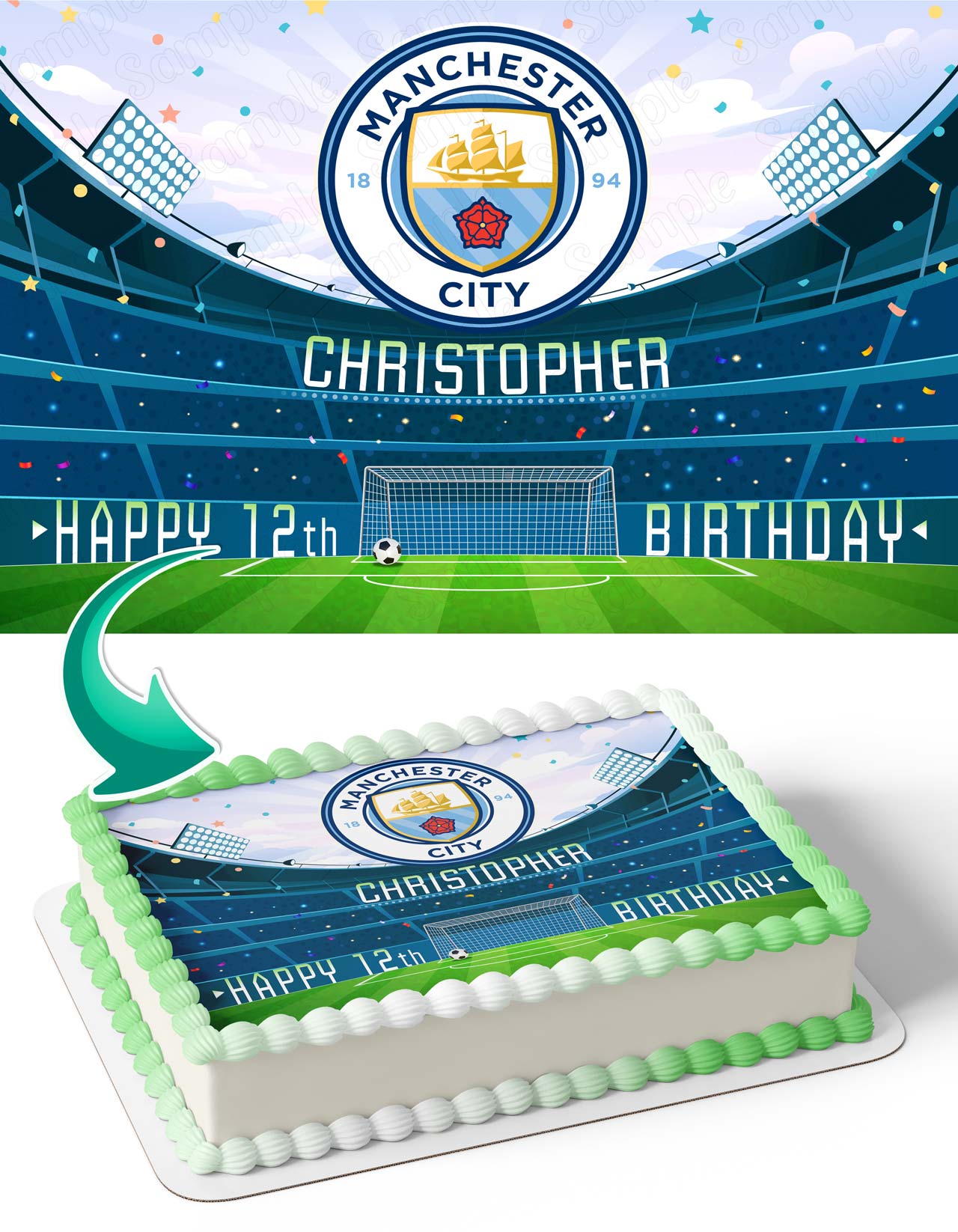 Manchester City FC Edible Cake Topper