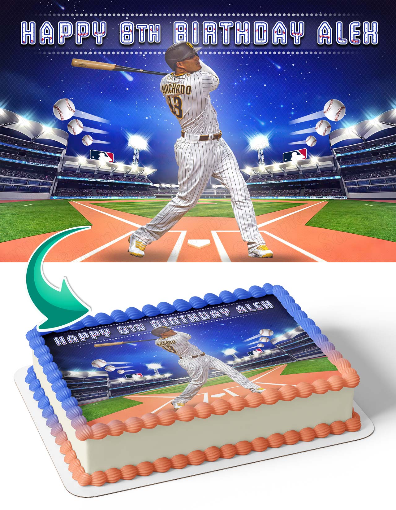 Manny Machado Padres Edible Cake Topper