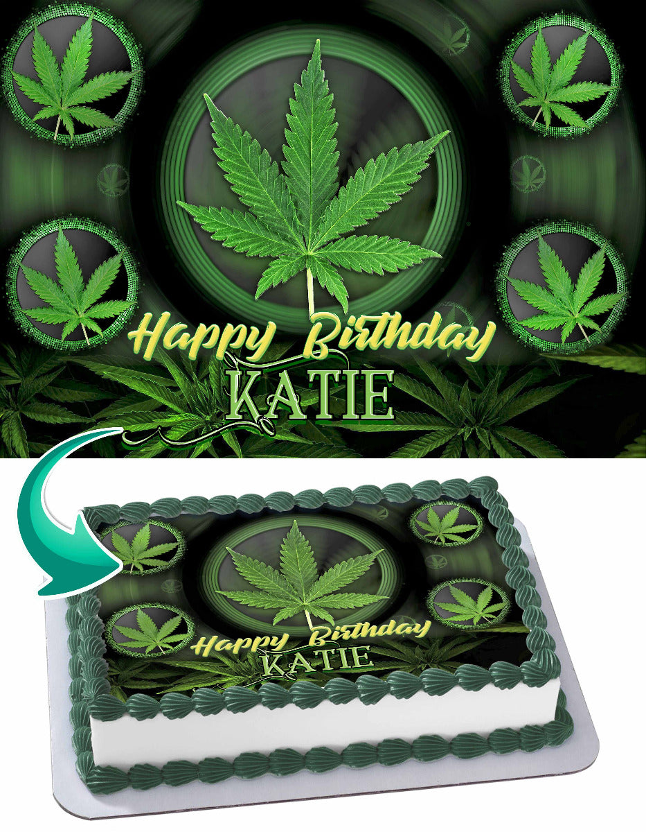 Cannabis Marijuana Edible Cake Topper