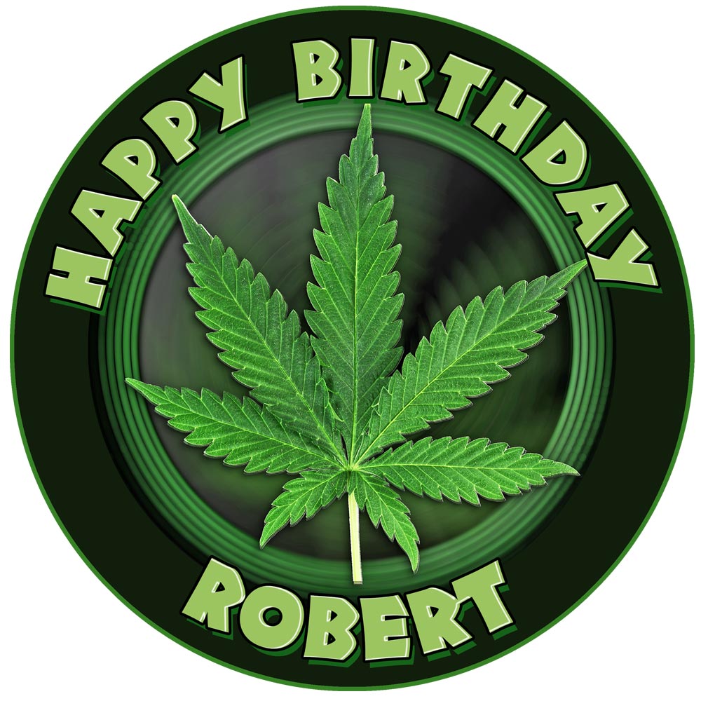 Marijuana marihuana Round – Icing Sheet Birthday - Personalized Edible Cake Topper | Custom Icing Sheet | Birthday Cake Decoration