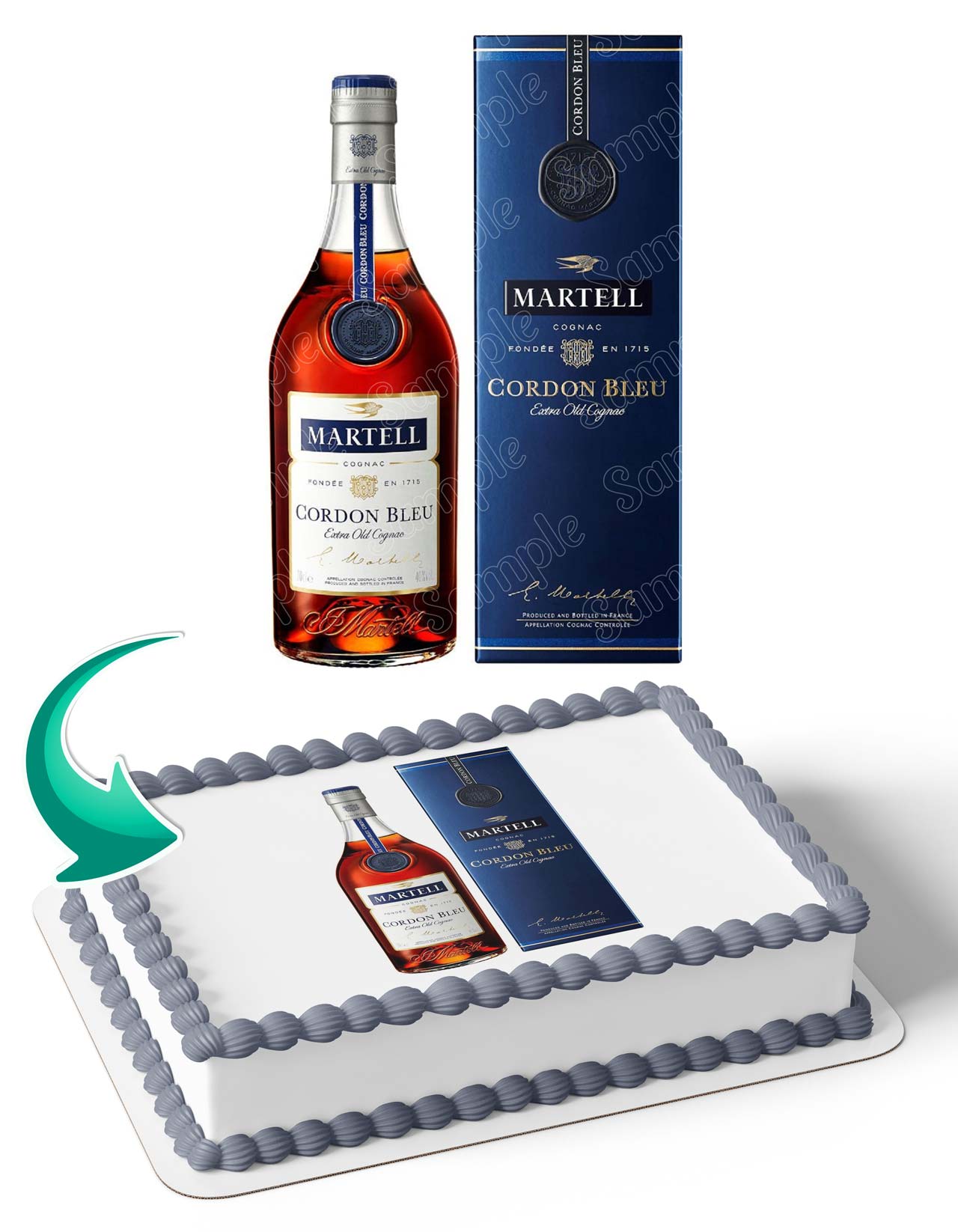 Martell Cordon Bleu XO Cognac Cake Deco Edible Cake Topper