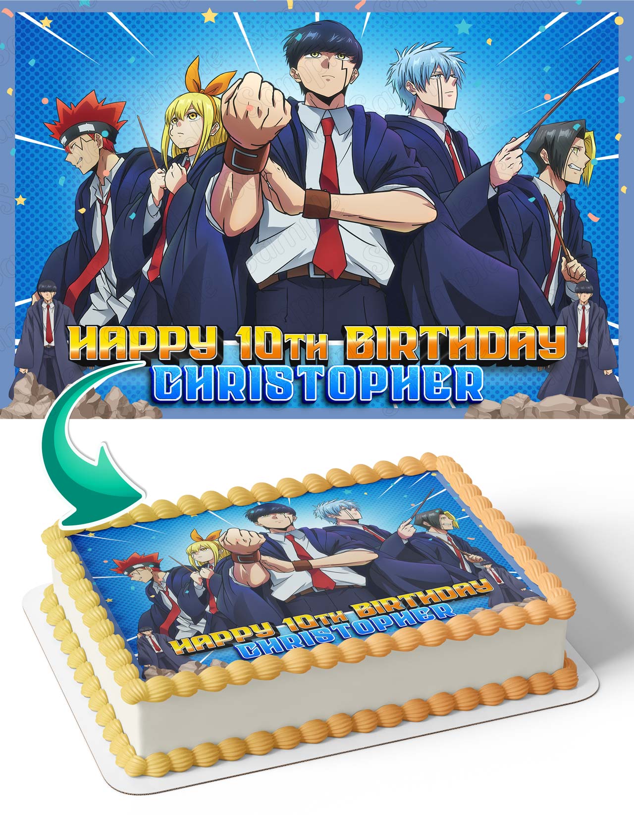 Mashle Magic And Muscles Edible Cake Topper