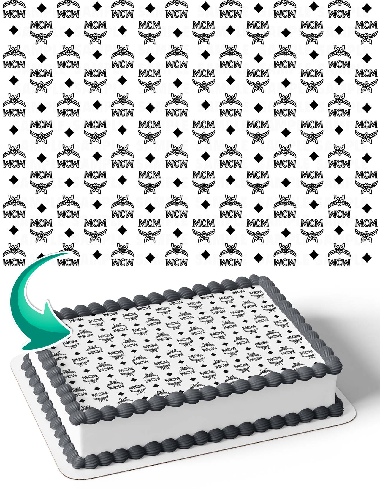 MCM Black Edible Edible Cake Topper