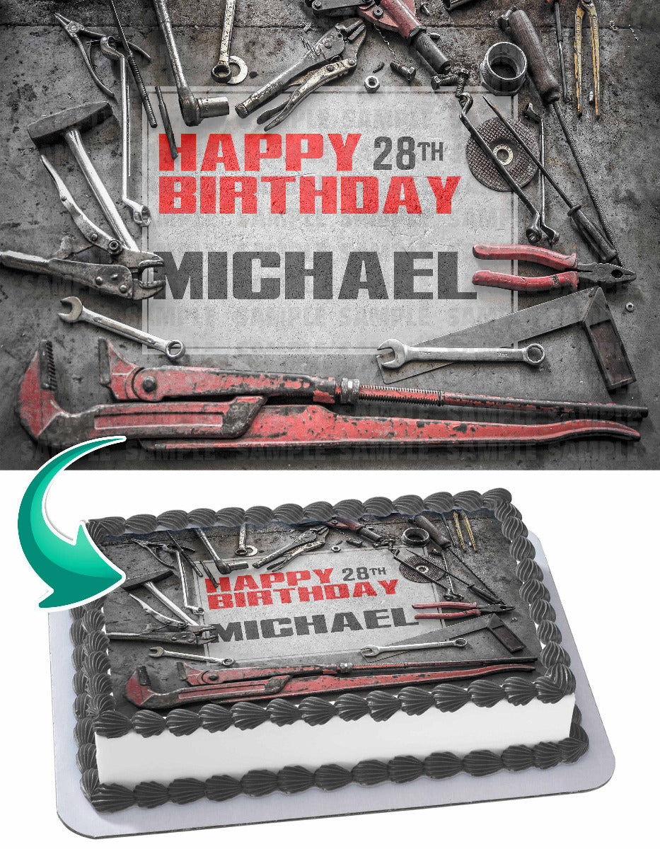 Car Mechanic Edible Cake Topper