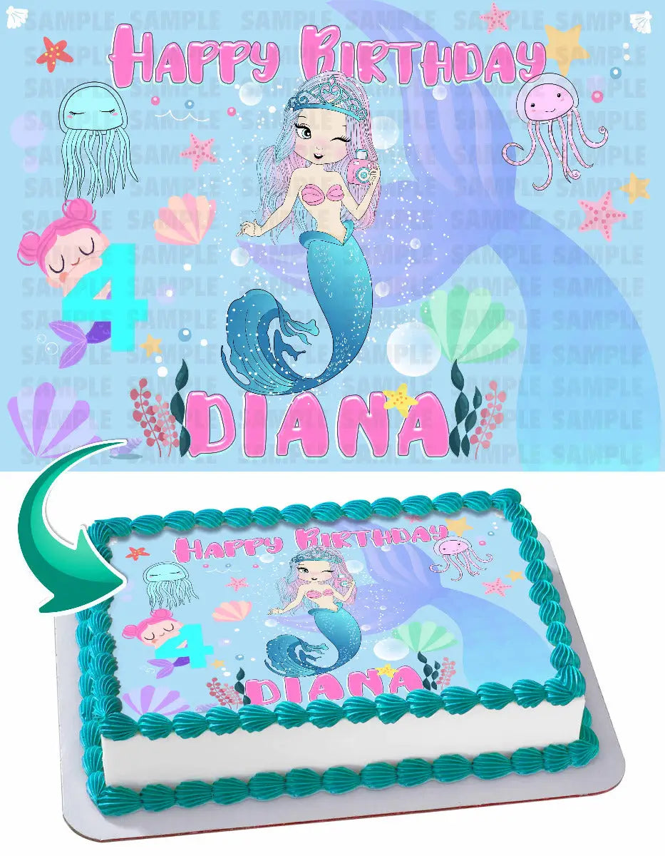 Little Mermaid Edible Cake Topper