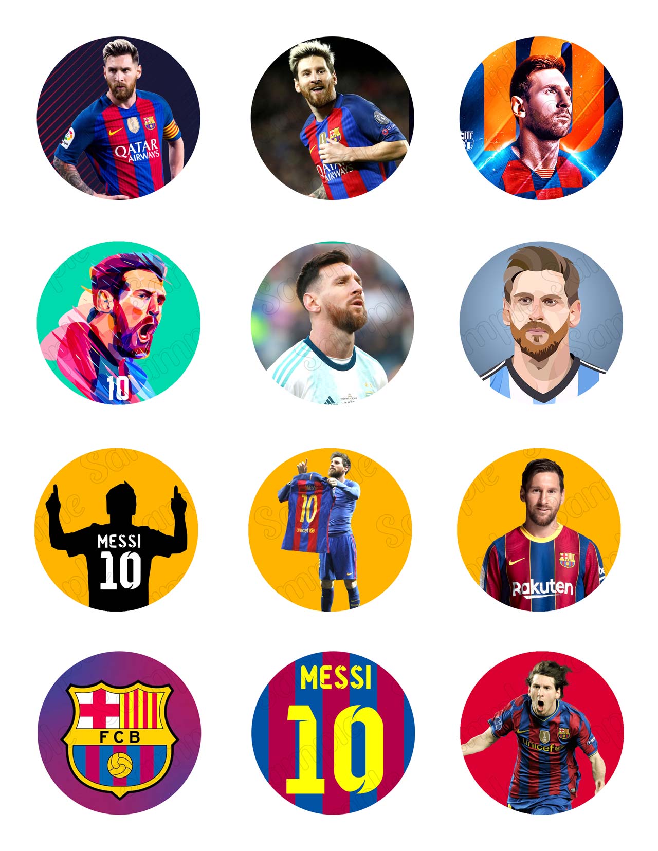 Messi Soccer Leo Edible Cupcake Toppers – Round Icing Sheet Birth - Edible Cake Topper | Icing Sheet | Birthday Cake Decoration