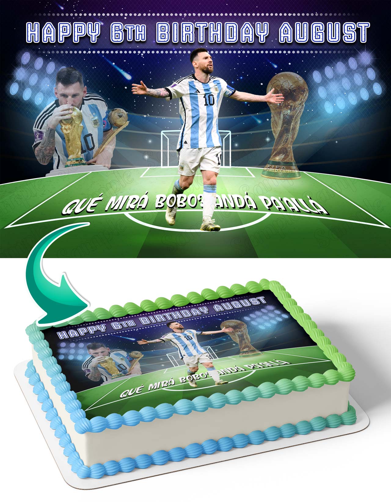 Messi Star Bobo Edible Cake Topper