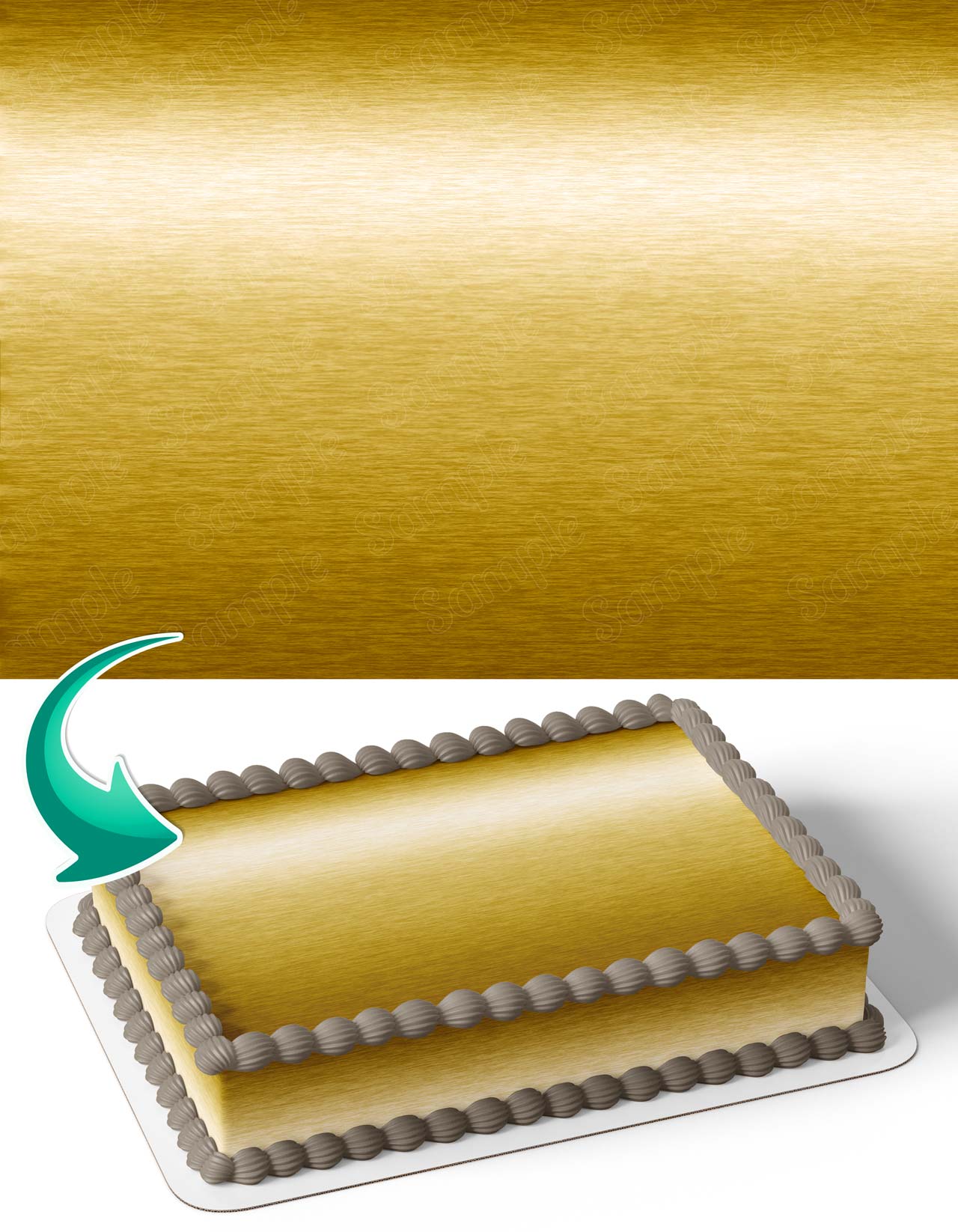 Metalic Gold Cake Wrap Edible Cake Topper