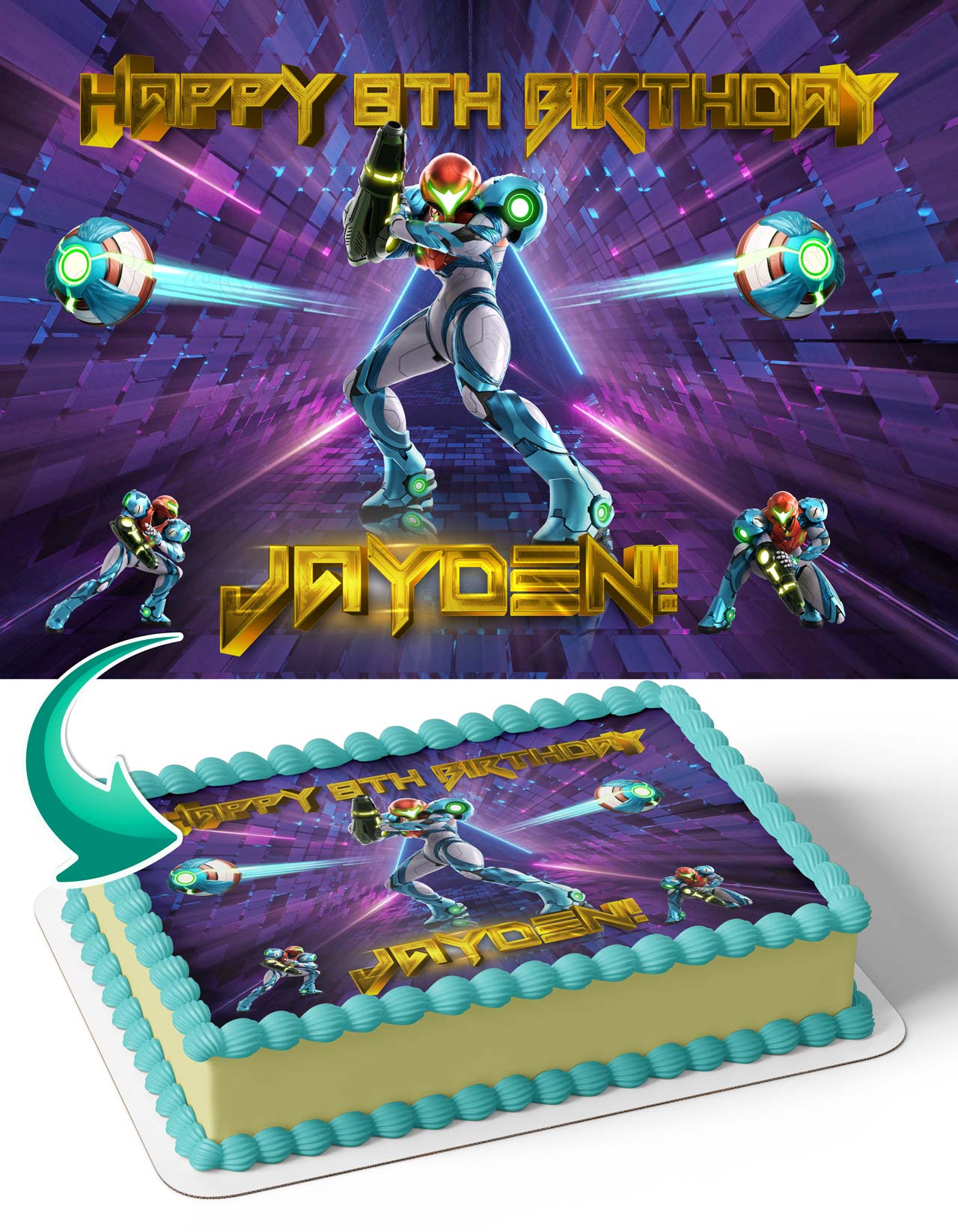 Metroid Dread Edible Cake Topper