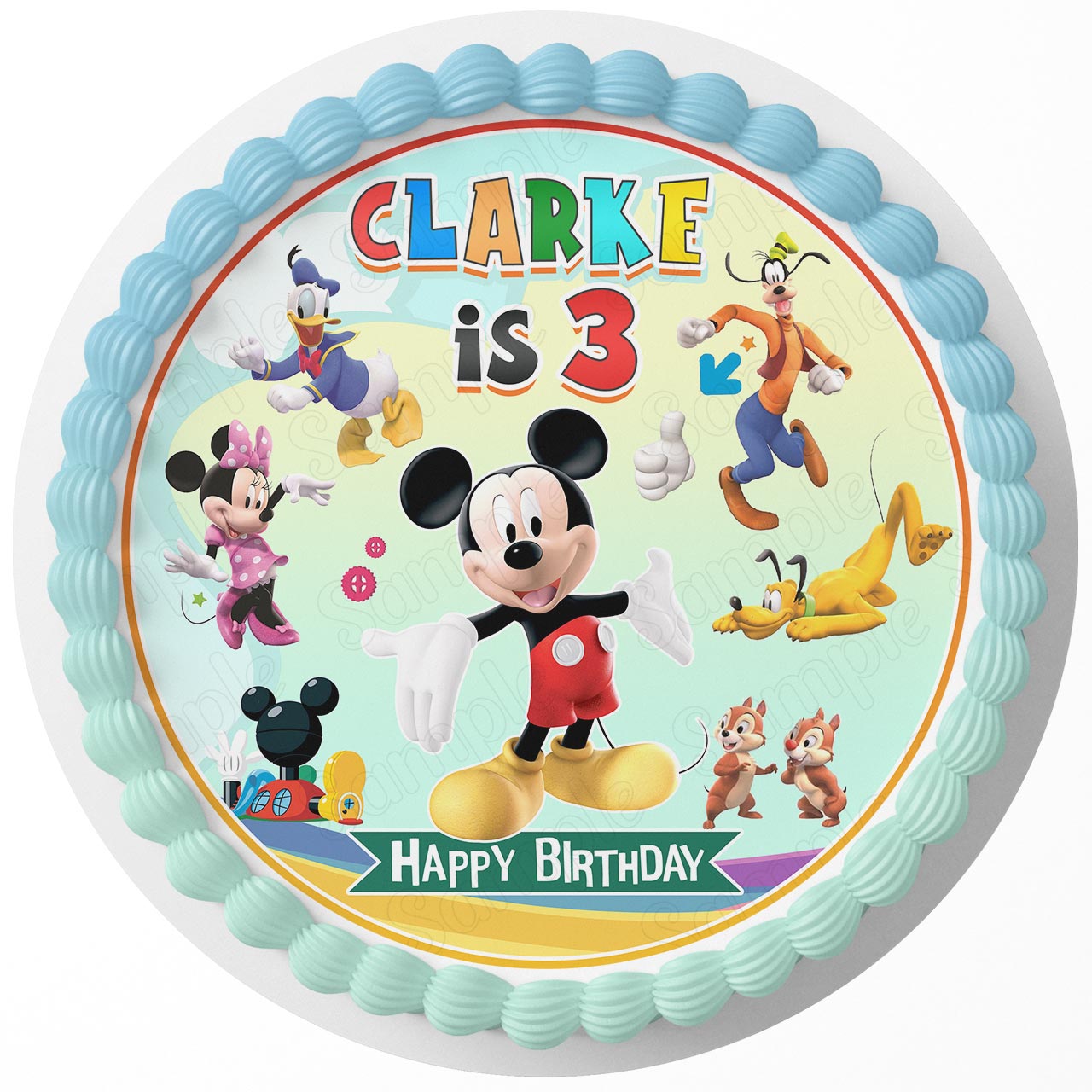 Mouse Kids Boys Girls Clubhouse Round – Icing Sheet Birthday - Personalized Edible Cake Topper | Custom Icing Sheet | Birthday Cake Decoration