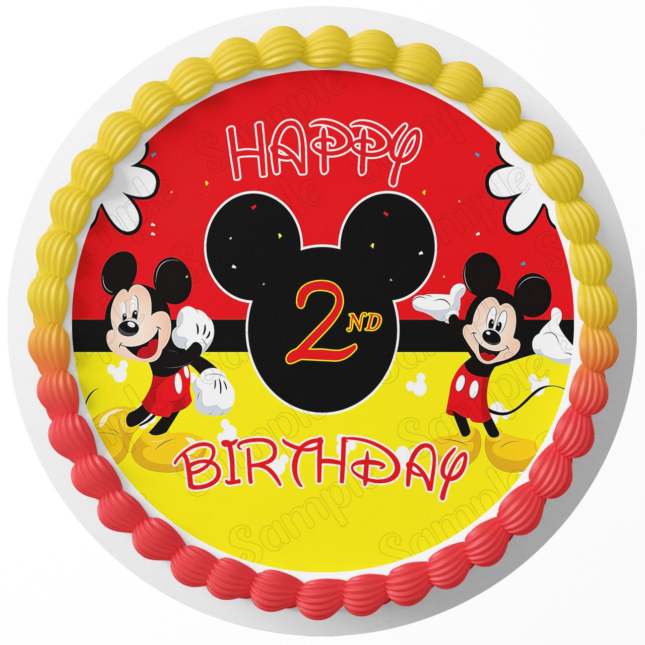 Mouse Kids Boys Girls Round – Icing Sheet Birthday - Personalized Edible Cake Topper | Custom Icing Sheet | Birthday Cake Decoration
