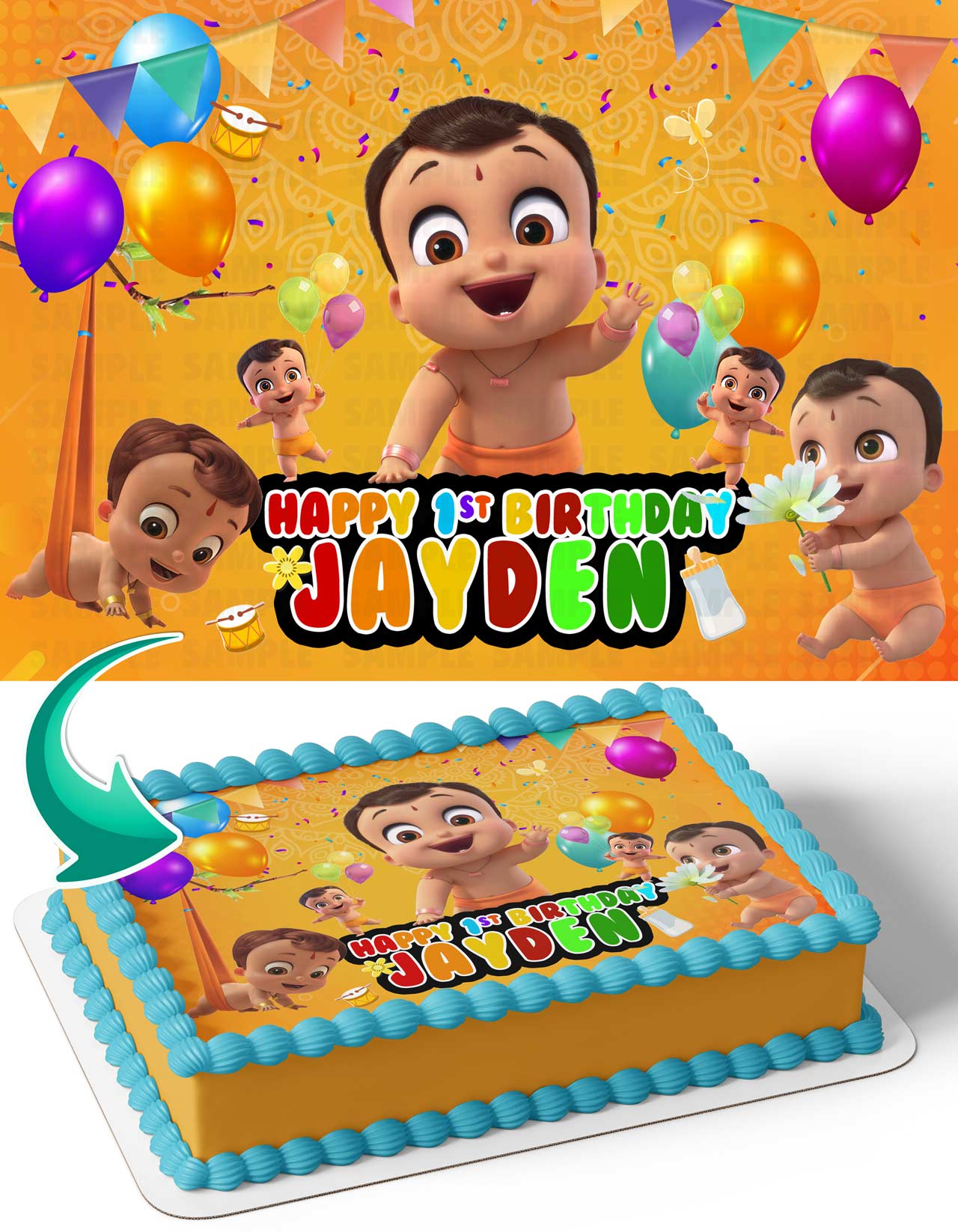 Mighty Little Bheem Edible Cake Topper