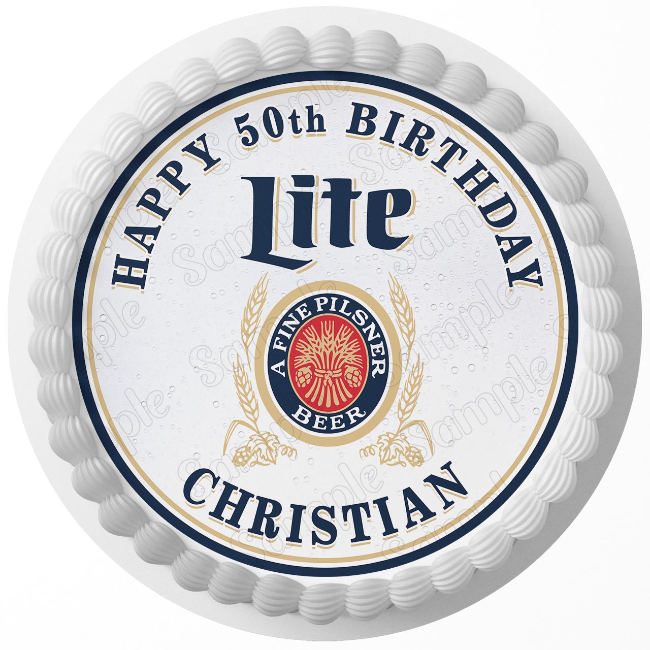 Beer Lovers Fan PLM Round – Icing Sheet Birthday - Personalized Edible Cake Topper | Custom Icing Sheet | Birthday Cake Decoration