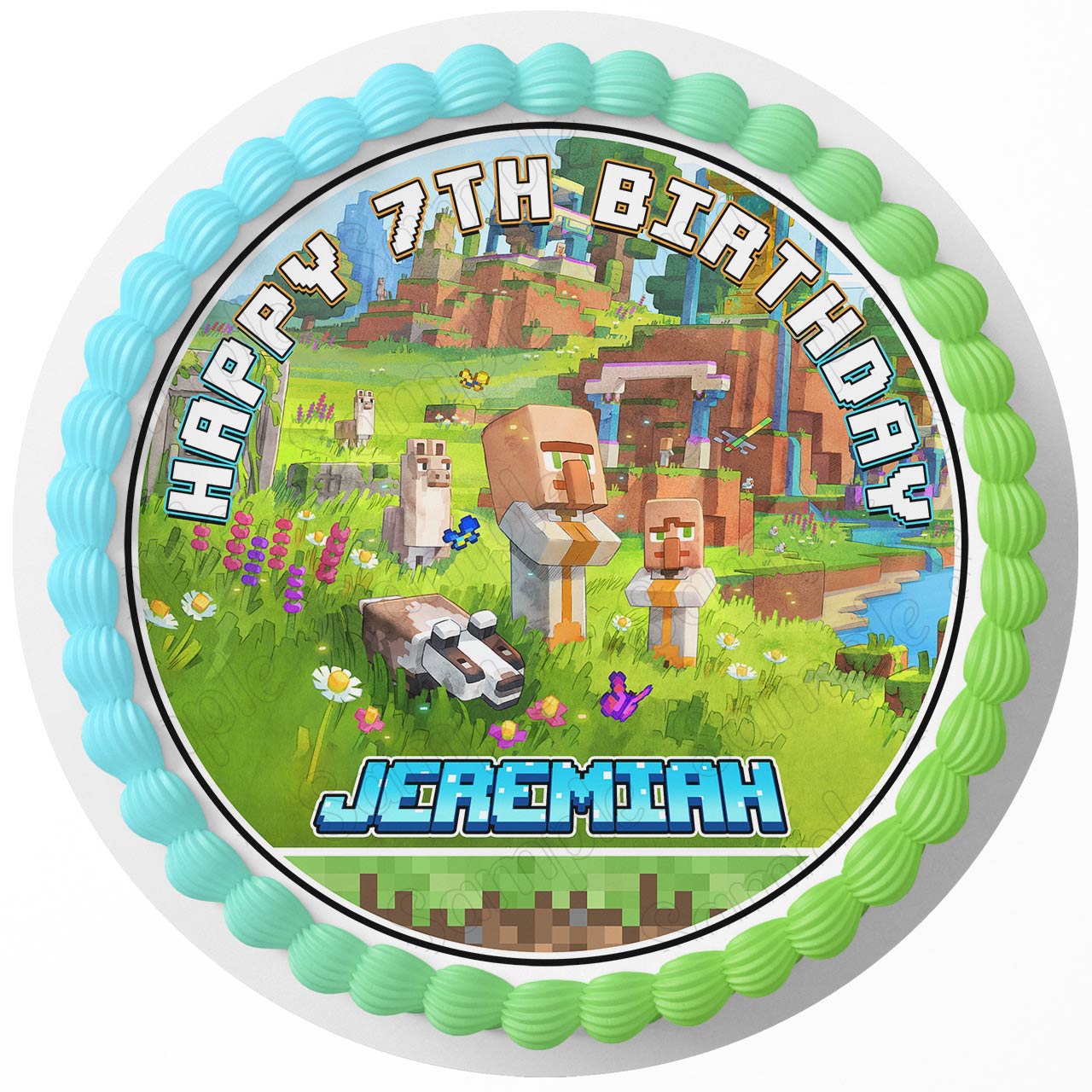 MineCraft Kids Blocks Game Legends EF Round – Icing Sheet Birthda - Personalized Edible Cake Topper | Custom Icing Sheet | Birthday Cake Decoration
