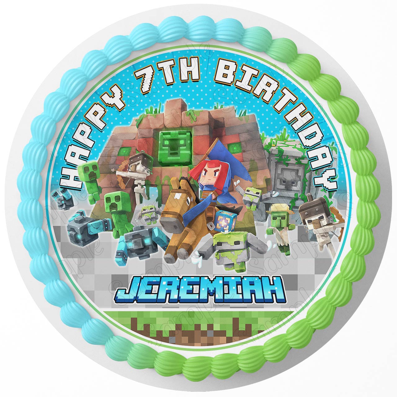 MineCraft Kids Blocks Game Legends MT Round – Icing Sheet Birthda - Personalized Edible Cake Topper | Custom Icing Sheet | Birthday Cake Decoration