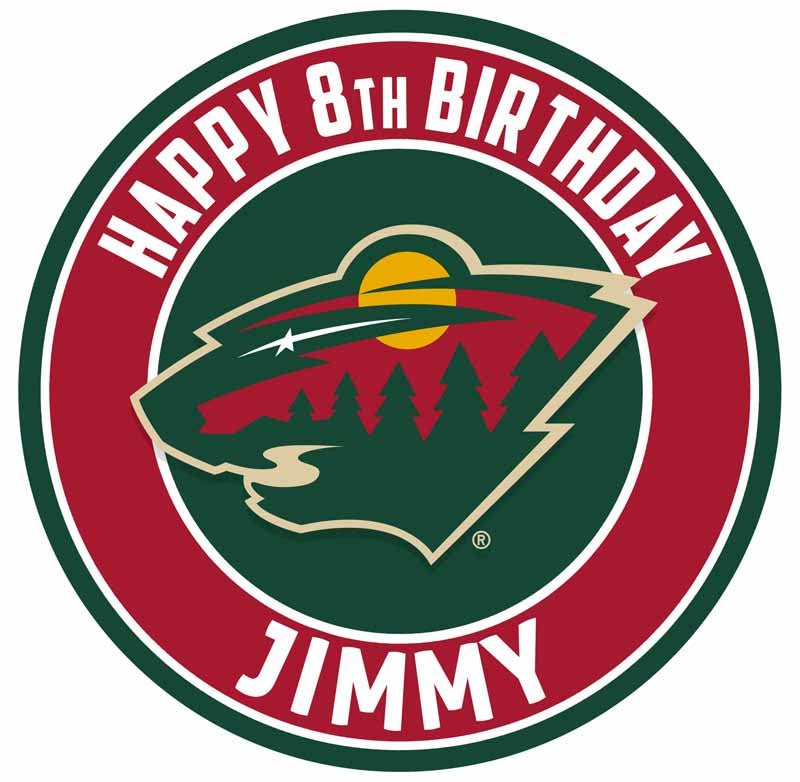 Minnesota Wild Round – Icing Sheet Birthday - Personalized Edible Cake Topper | Custom Icing Sheet | Birthday Cake Decoration | Photo Cake Image