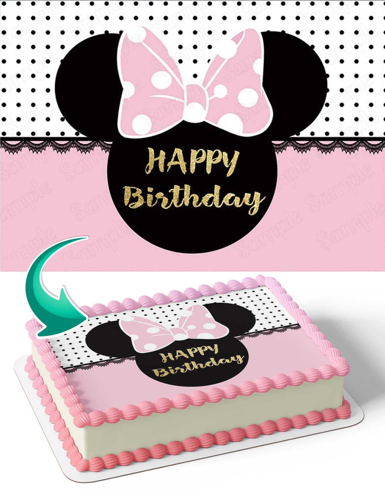 Mini Mouse Pink Girls MMP Edible Cake Topper