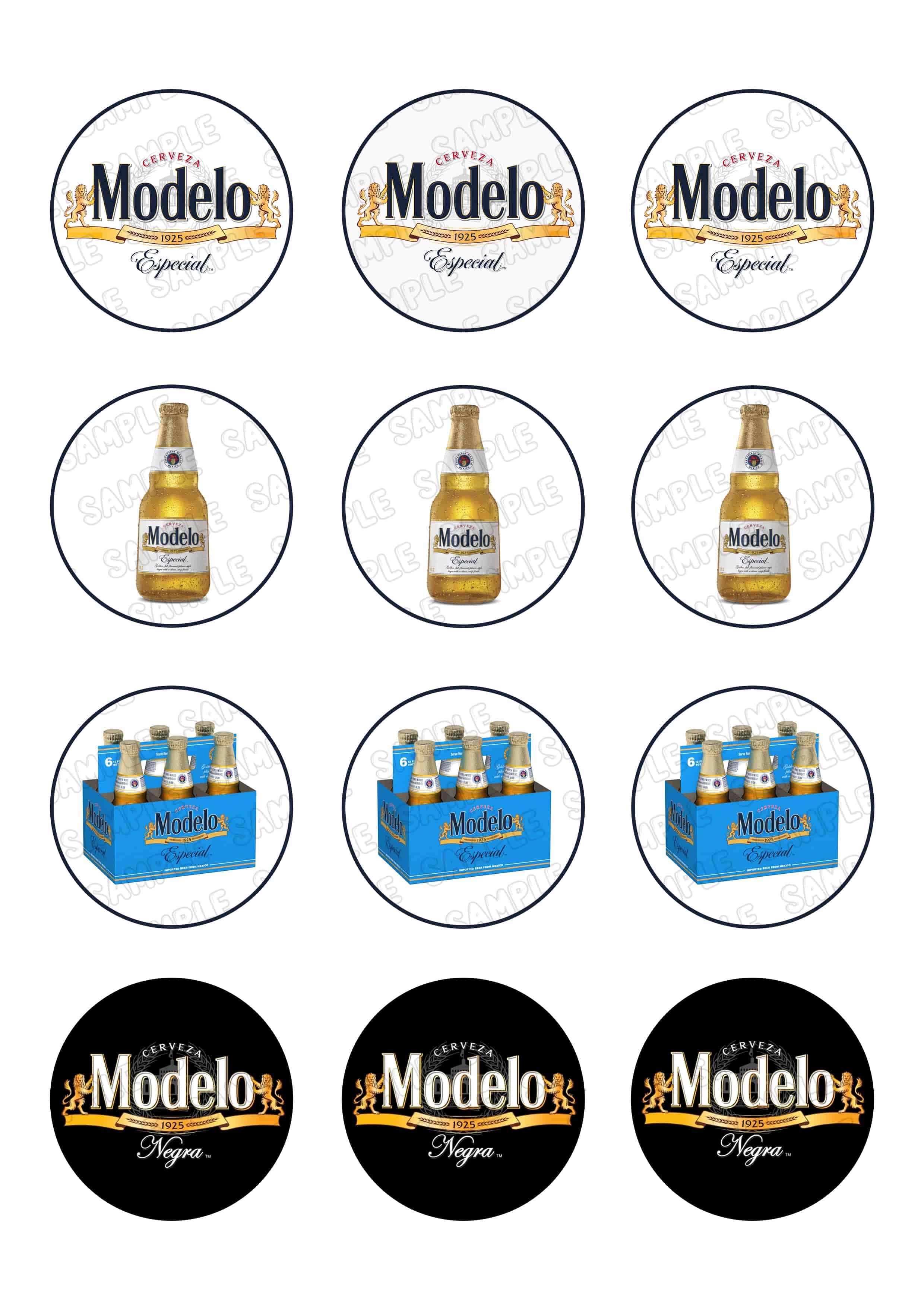 Modelo Beer Edible Cupcake Toppers – Round Icing Sheet Birthday P - Edible Cake Topper | Icing Sheet | Birthday Cake Decoration