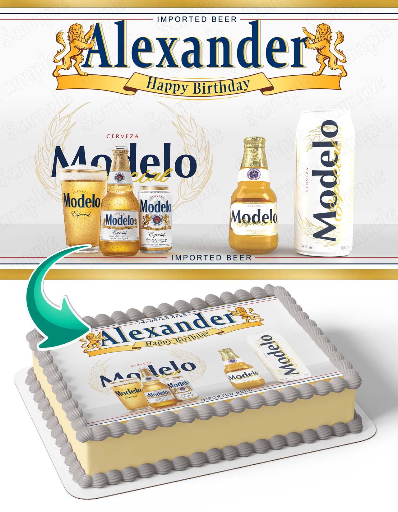 Modelo Especial Beer MP Edible Cake Topper