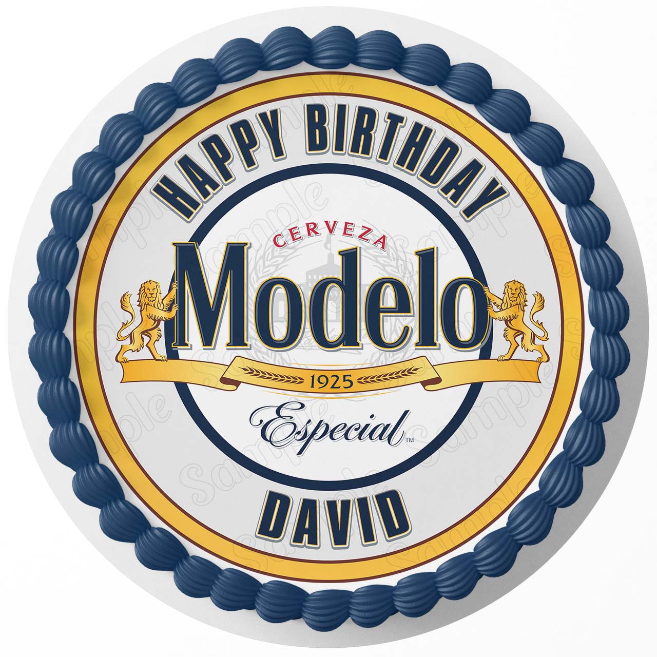 Modelo Especial Beer Round – Icing Sheet Birthday - Personalized Edible Cake Topper | Custom Icing Sheet | Birthday Cake Decoration