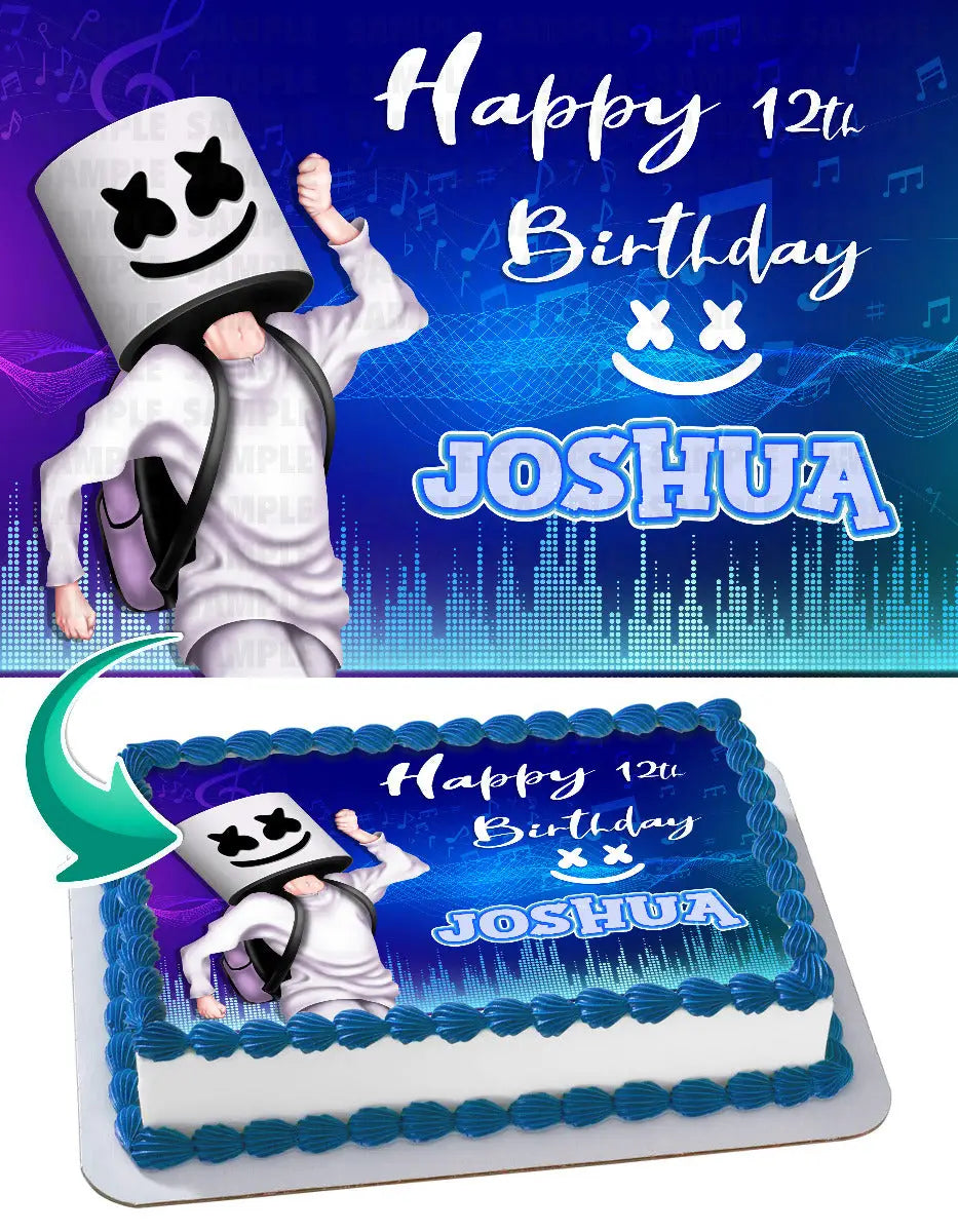 Marshmello Edible Cake Topper