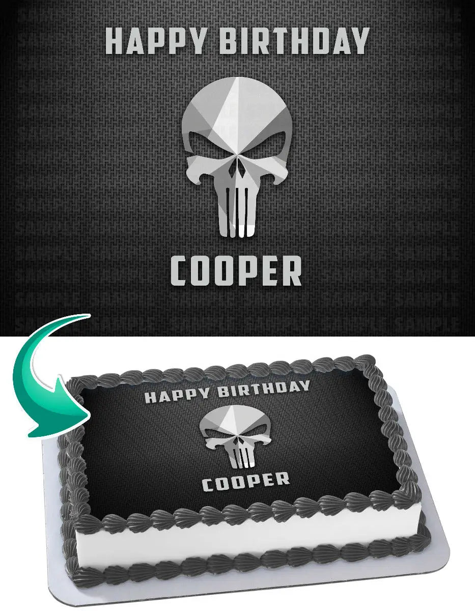 The Punisher Edible Cake Topper