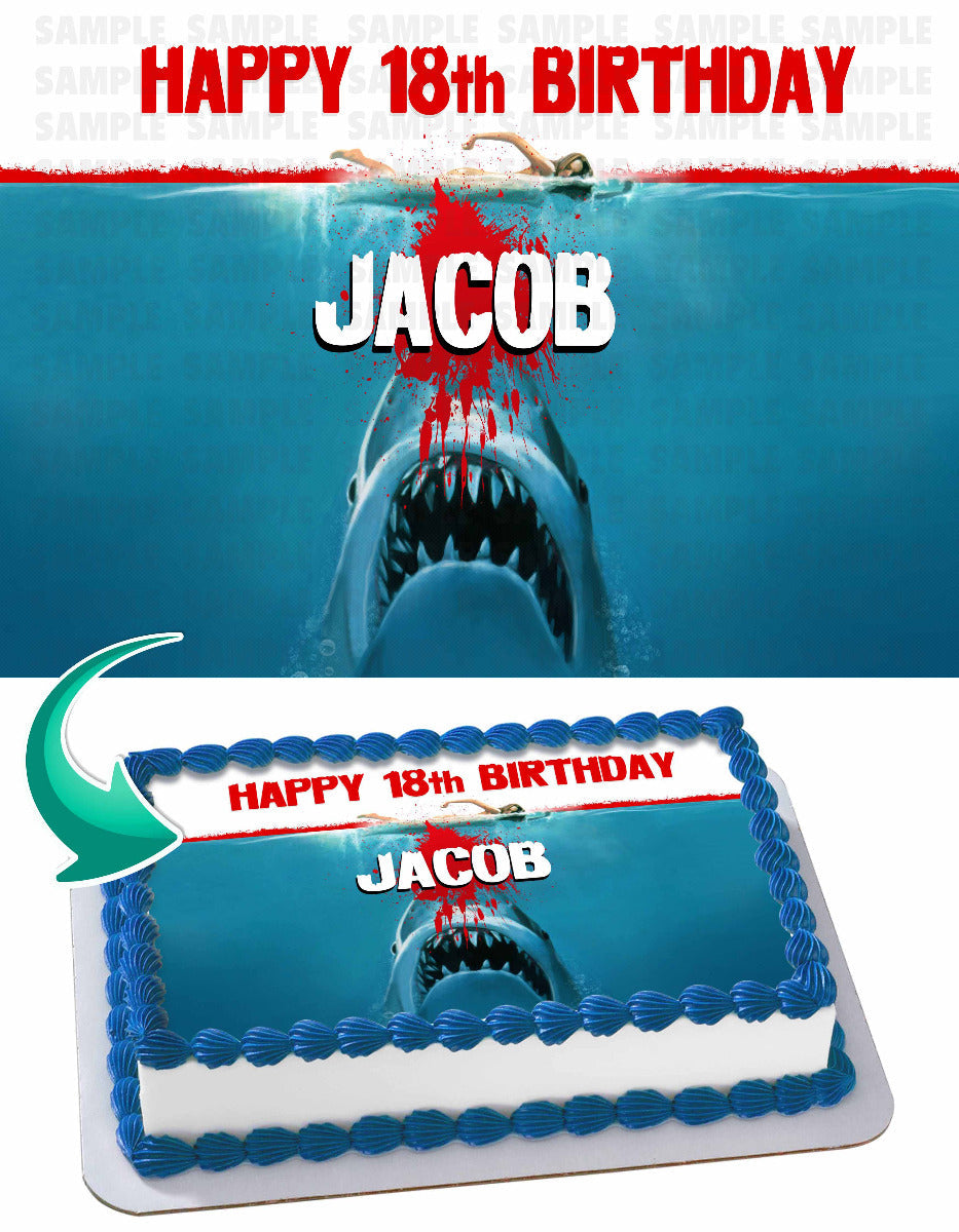 Jaws Movie Edible Cake Topper