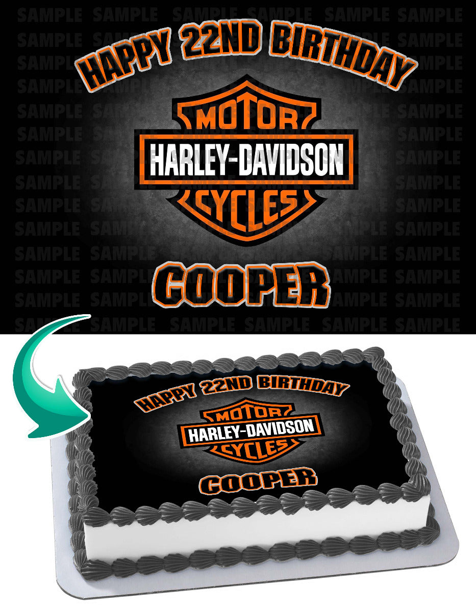 Harley Motorcycles Motorcycle Edible Cake Topper