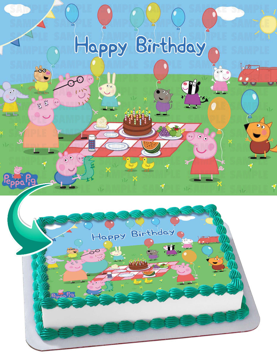 Pepa Pink Pik Mummy Pig Daddy Pig George Pig Edible Cake Topper