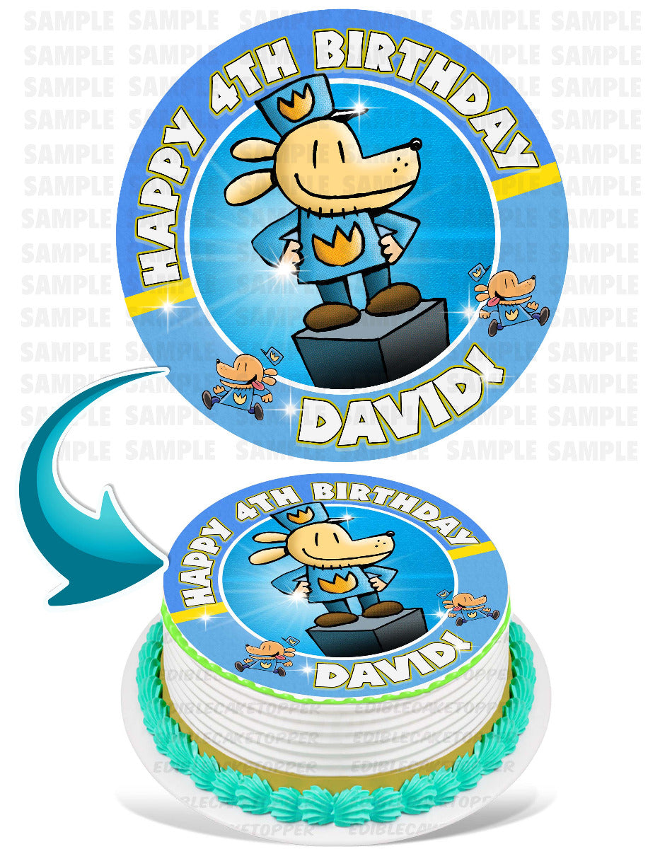 Dogboy Kids Fun Round – Icing Sheet Birthday - Personalized Edible Cake Topper | Custom Icing Sheet | Birthday Cake Decoration | Photo Cake Image