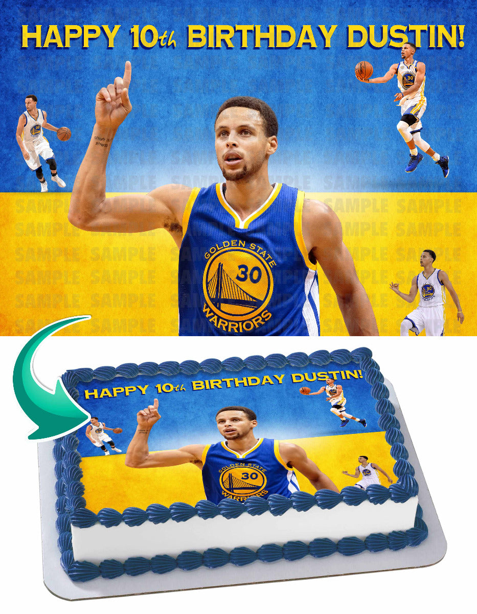 Stephen Curry Golden State Warriors Basketball Edible Cake Topper