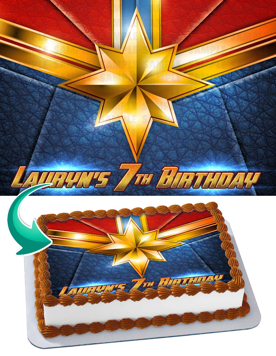 Captain Marvol Heroes Edible Cake Topper