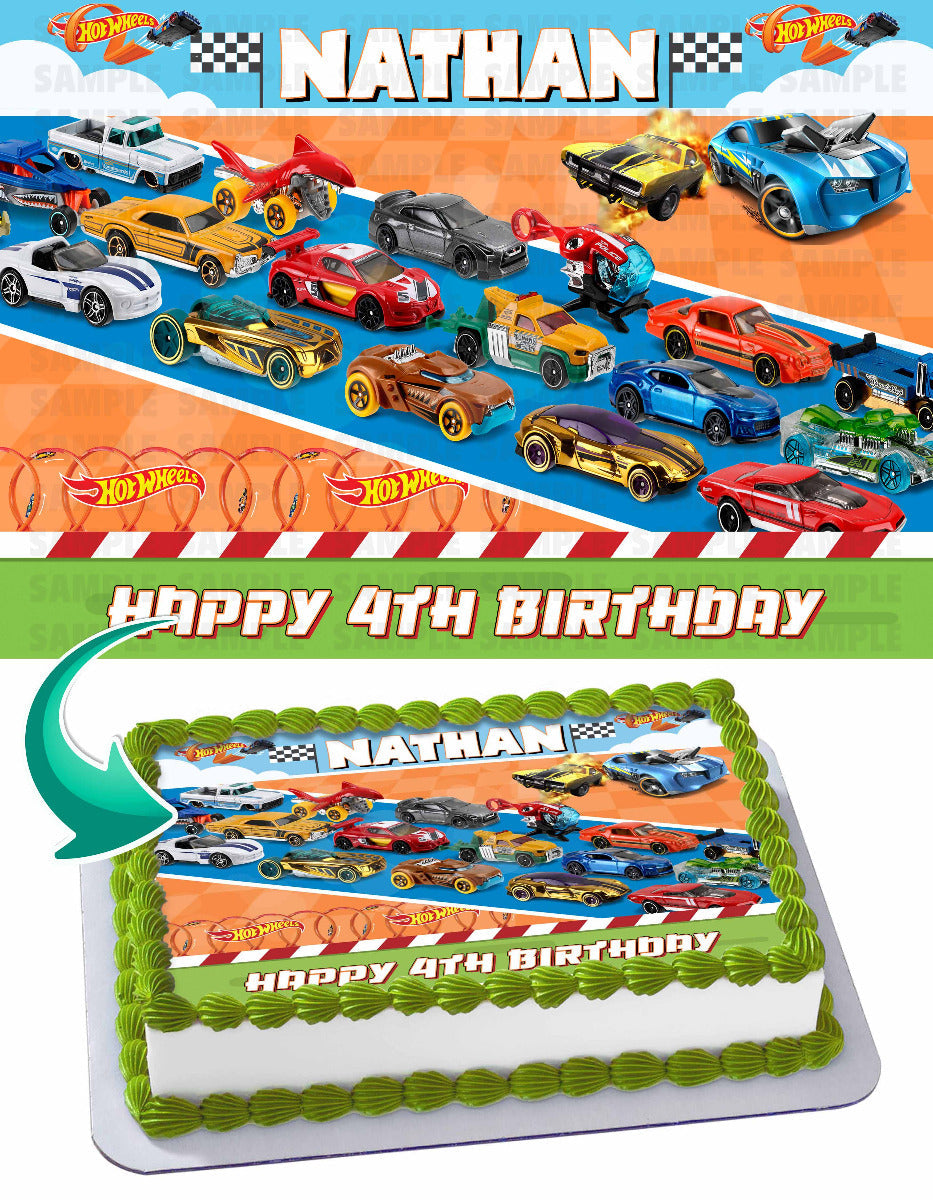 Hot Wheels Edible Cake Topper