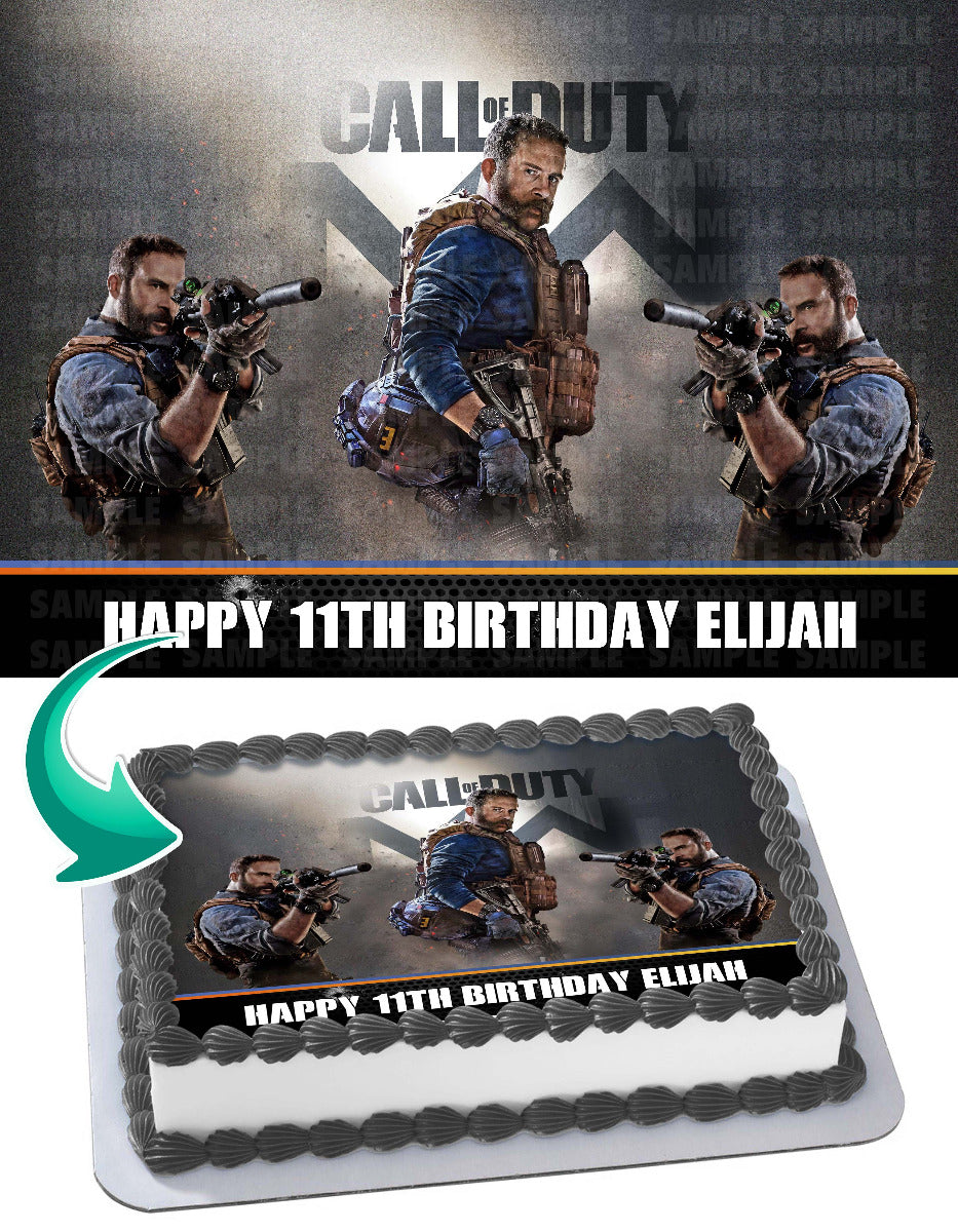 Call to War DutyModern Warfare Edible Cake Topper