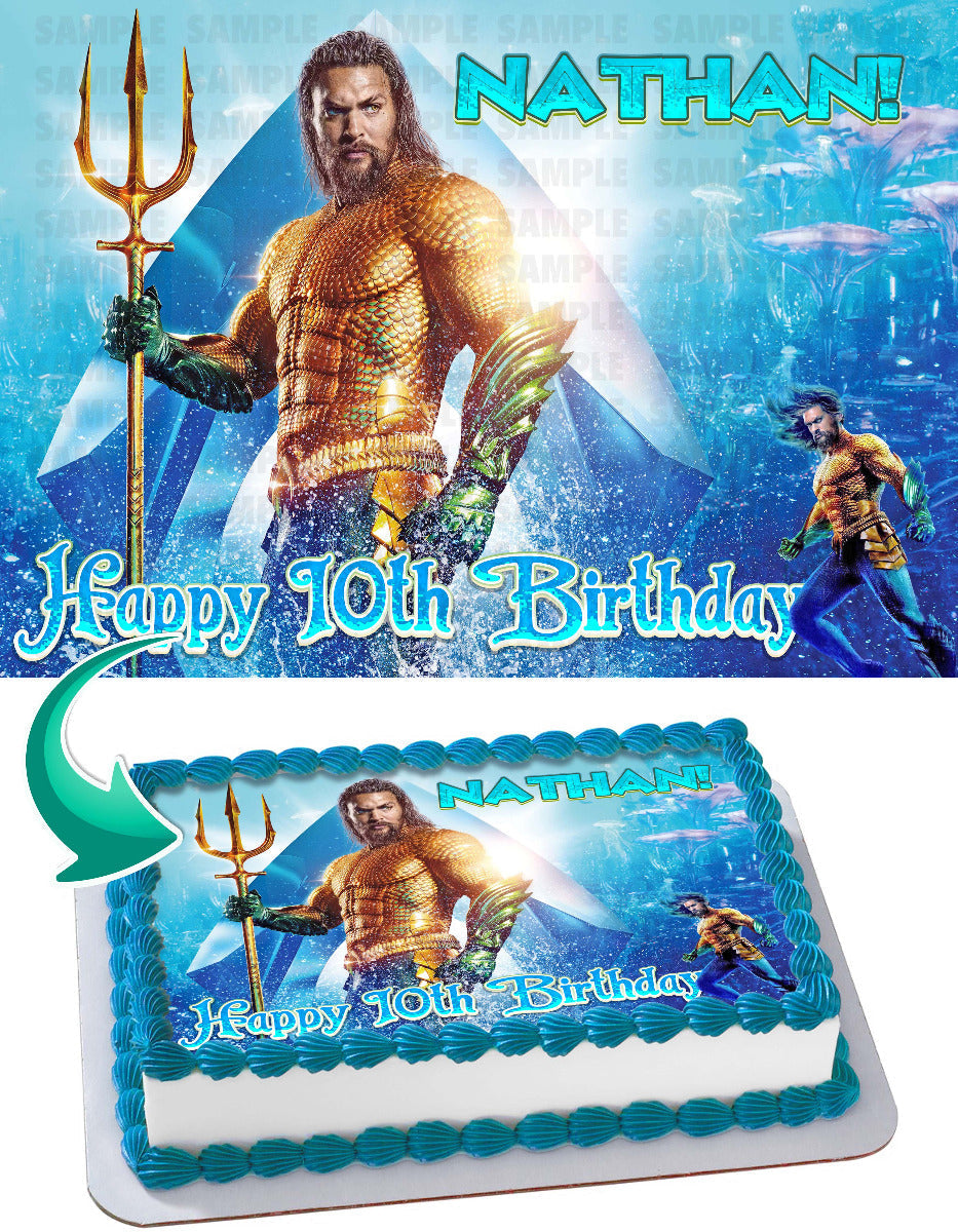 Aquaman Jason Momoa Edible Cake Topper
