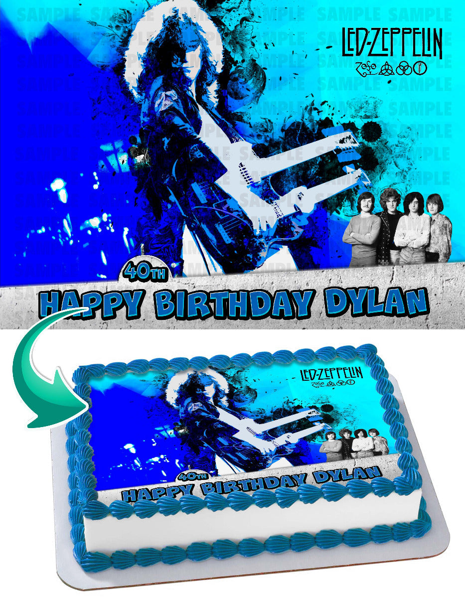 Led Zeppelin Band Edible Cake Topper