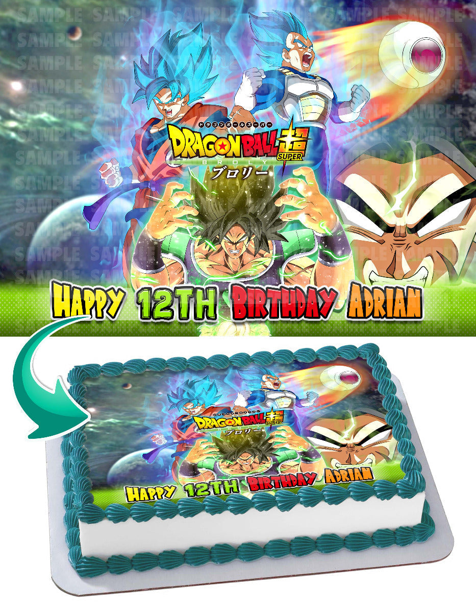 Dragon Figthers SuperBroly Goku Vegeta Edible Cake Topper