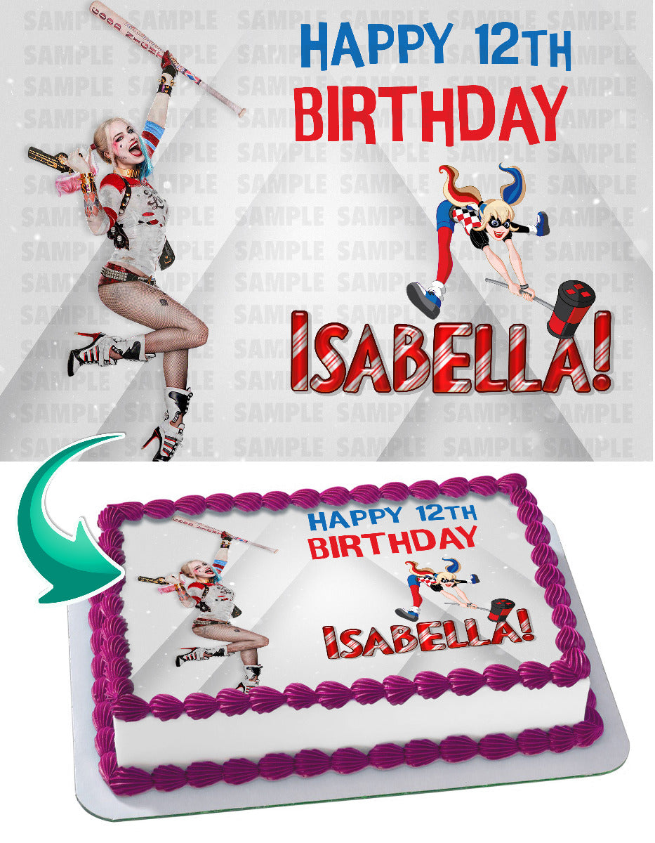 Harley Quinn Edible Cake Topper