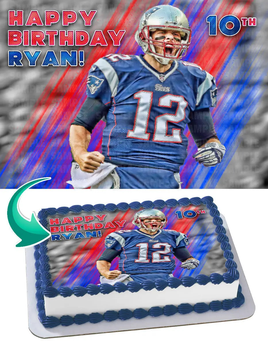 Tom Brady New England Patriots Edible Cake Topper