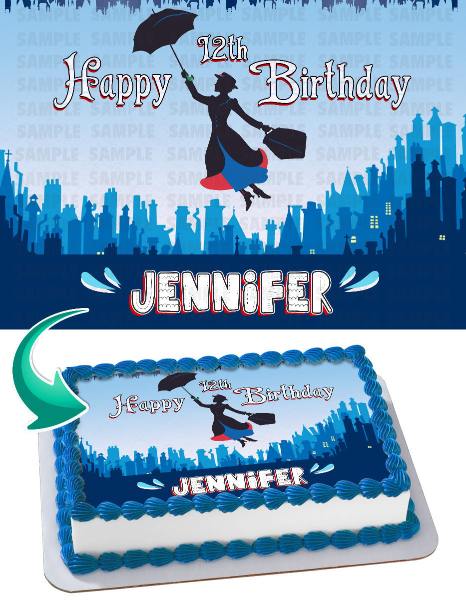 Mary Poppins Edible Cake Topper