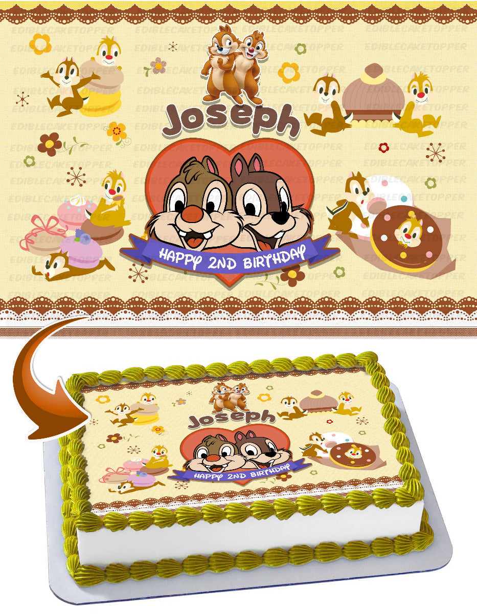 Chip and Dale Nutty Tales Edible Cake Topper