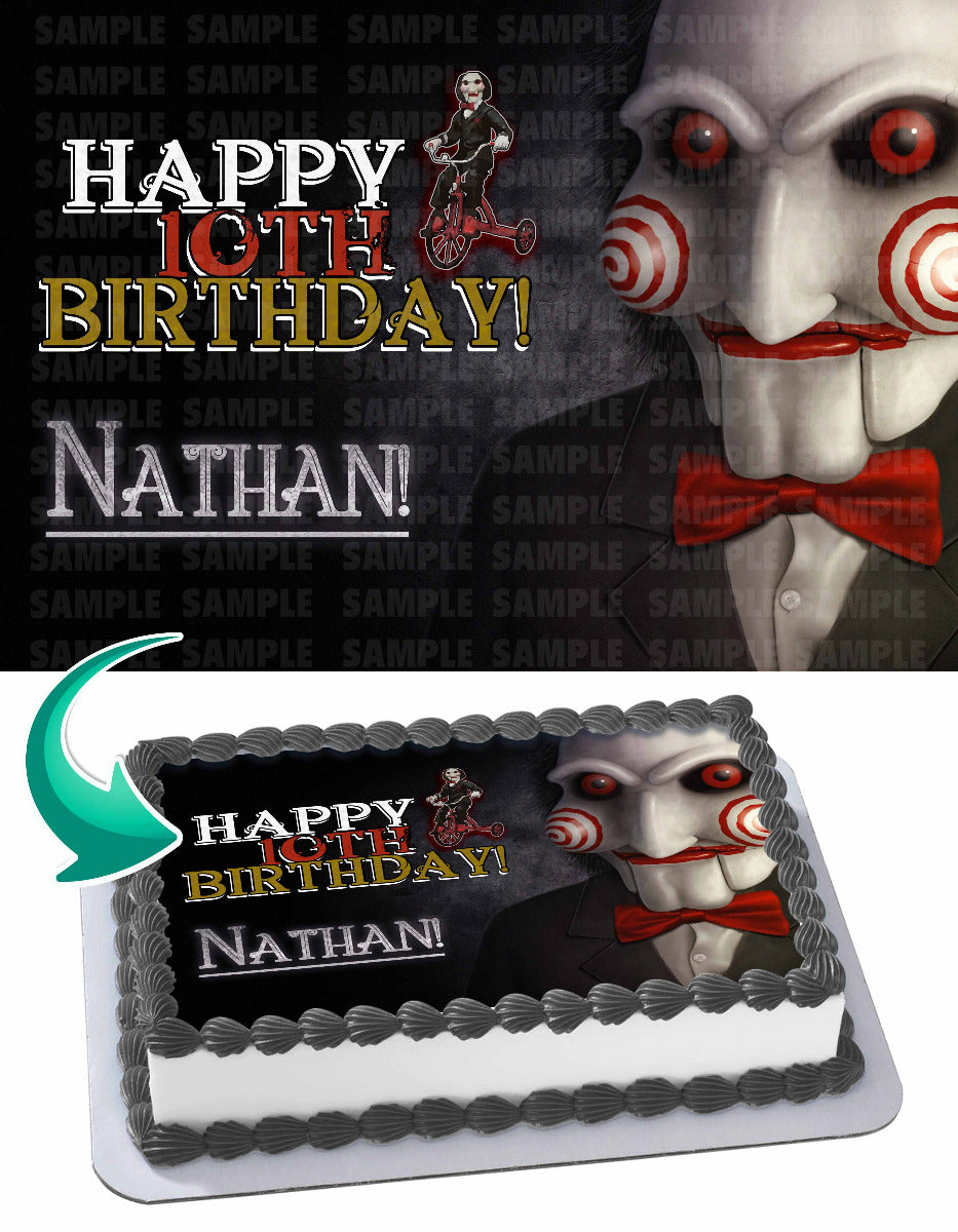 Saw Movie Billy the Puppet Edible Cake Topper